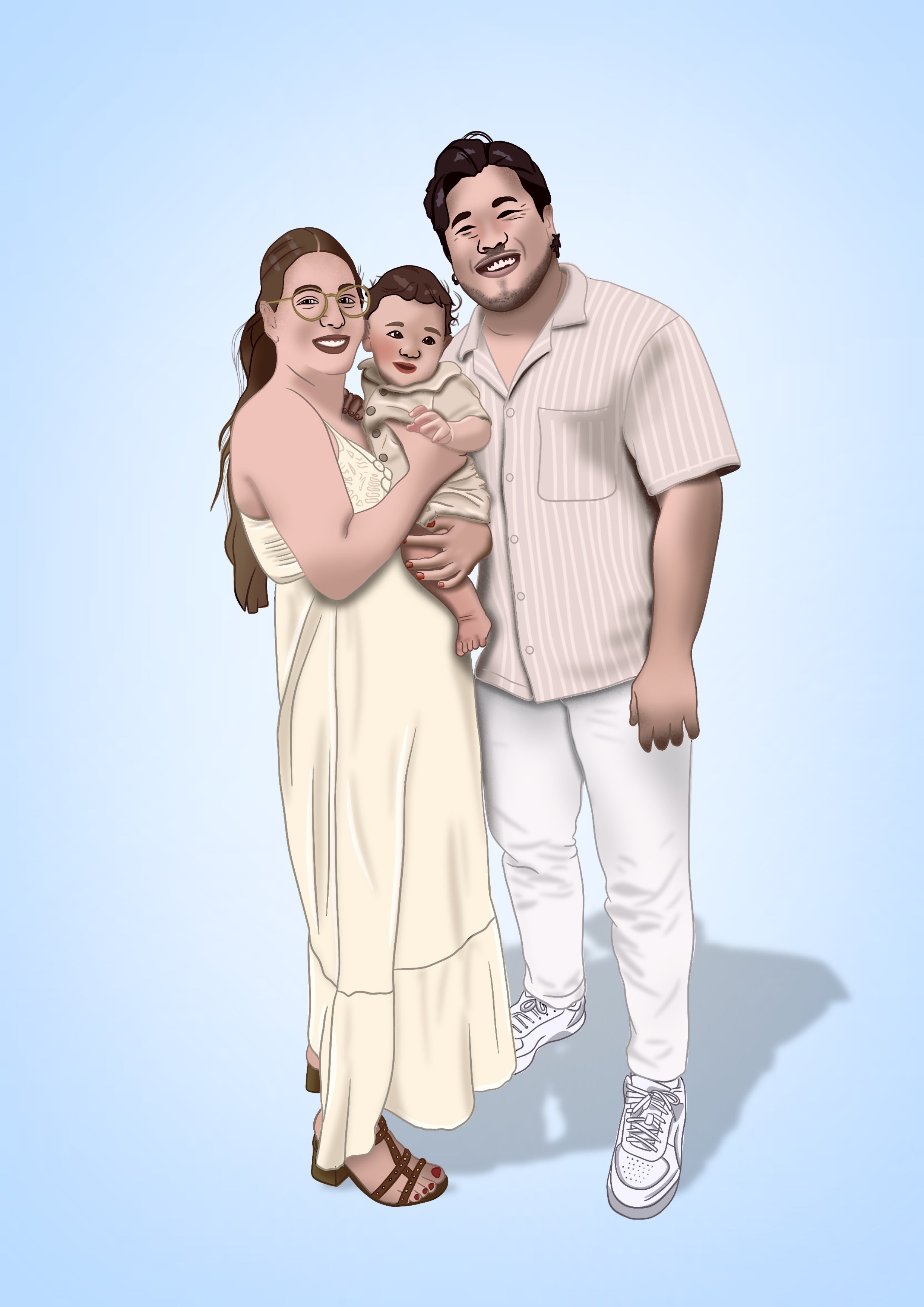 Portrait personnalisé d’une famille 